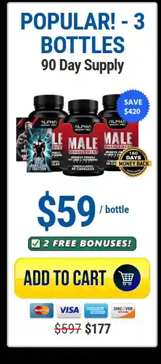 Alpha Boost Pro Bulk Offer: 3 bottles for $207 ($59 per bottle)